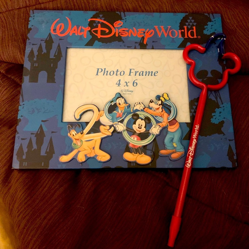Vintage Disney 2000 Celebration Year Picture Frame. Sorcerer Mickey Pen